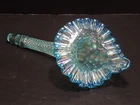 FENTON Diamond Lace Museum Collection Iridescent Aquamarine Epergne Horn
