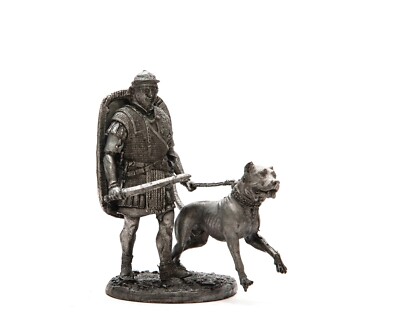 Blechdose 54mm Legionär mit Hund. Legio XX Valeria Victrix 43yr Rom 1:32