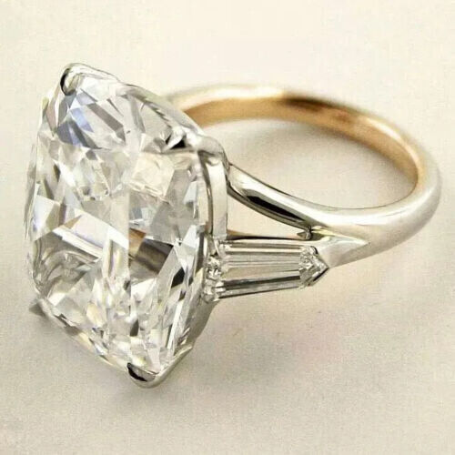 3.5Ct Cushion Cut Lab Created Diamond Women's Wedding Ring 14K White Gold Plated - Picture 1 of 5