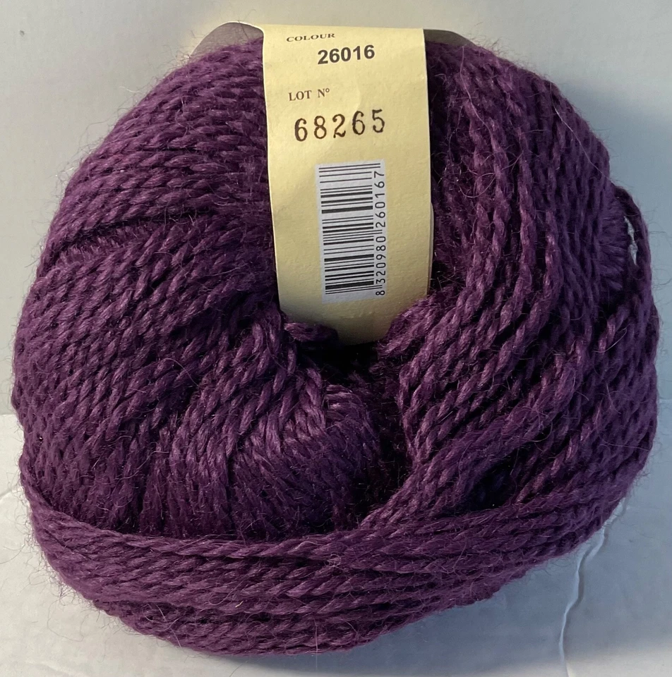 Debbie Bliss Alpaca Silk DK Unit of 1 Wine 26016 New Vintage Plied - Image 2 of 4