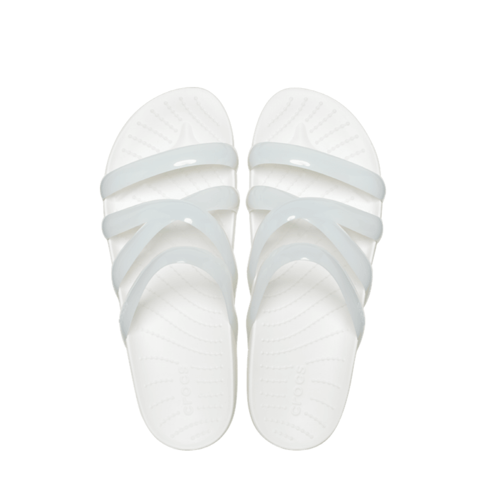 New CROCS Womens SPLASH GLOSSY STRAPPY SANDAL 208537 WHITE