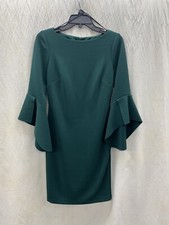 VINCE CAMUTO DRESS/SIZE /NEW WITH TAG./RETAIL$159/HUNTER GREEN/BELL SLEEVE