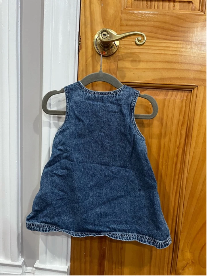 Vestido de Colección Años 90 TOMMY HILFIGER TOMMY TOMMY Bebé Denim Correa a Presión Talla 6-12 Meses Foto 4 de 4