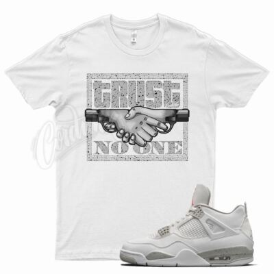 White TRUST V2 T Shirt for J1 4 Oreo Tech Grey Cement Fire Red Black 3 5 6