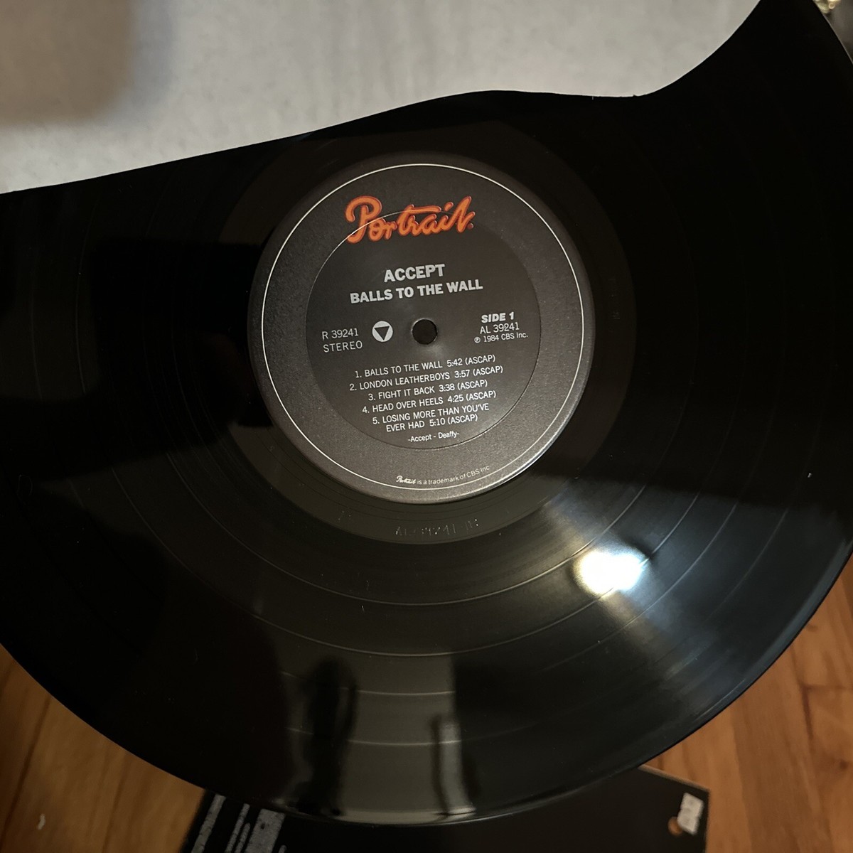 Accept Balls to The Wall Vinyl LP Portrait 39241 Disc 1984 for
