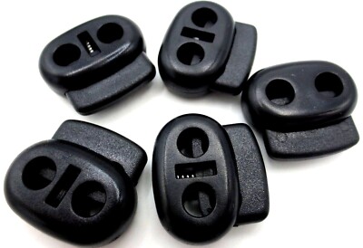 3/16'' Cord Lock 2 Hole Spring Loaded PREMIUM for Rope Lace Bag Pack Hat Cloths