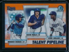 WANDER FRANCO 2020 Bowman Chrome TALENT PIPELINE Brujan ORANGE REFRACTOR #/25 RC