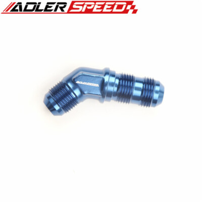 ADLERSPEED  10AN to AN-10 Male 45 Degree Bulkhead Fuel Fitting Adapter Blue USA