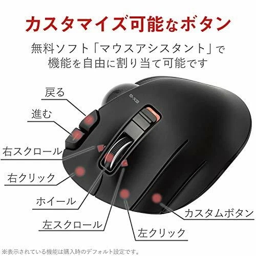 ELECOM Wireless Trackball Mouse M-XT4DRBK 6 Button Black for Left Hand NEW - Image 3 of 4