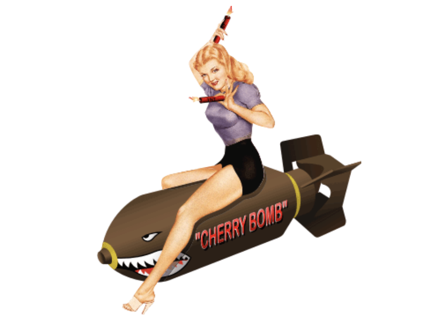 6" military nose art blonde pin up cherry bomb bumper sticker decal usa