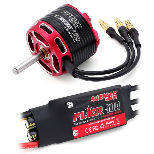 SURPASS HOBBY 900-1700KV Brushless Motor 40-60A ESC for RC Fixed Wing Air Plane - Picture 25 of 28