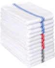 Cotton Herringbone White Dish Towels Set of 12 - Highly Absorbent, Super Soft Te