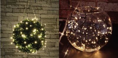 Goldene Weihnachts Lichterkette Deko 200 LED superhell XMAS OUTDOOR TIMER
