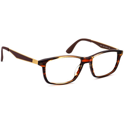 Ray-Ban Eyeglasses 7057 2144 Striped Brown/Gold Square Frame  display picture 3