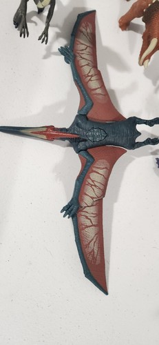 Jurassic Park World Pterodactyl Dilophosaurus Allosaurus Triceratop Dinosaur Lot - Picture 3 of 8