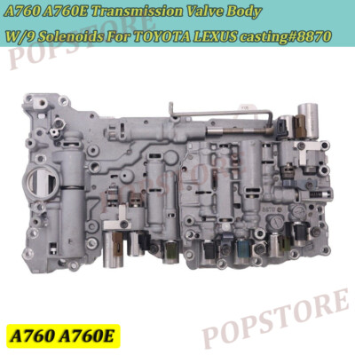 A760 A760E Transmission Valve Body W/9 Solenoids Fit For Lexus IS350 GX460 GS350