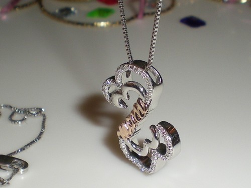 Jane Seymour SS 10K RG 1/15ct Open Hearts *MOM* Diamond Necklace ๐ KAY Jeweler - Picture 8 of 23