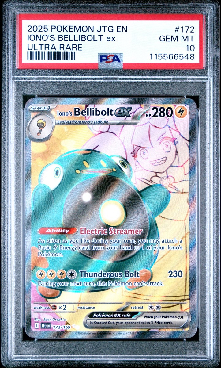 PSA 10 Iono'S Bellibolt Ex Ultra Rare 172 2025 Pokemon Journey
