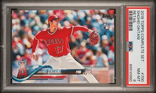 SHOHEI OHTANI 2018 TOPPS COMPLETE RETAIL ROOKIE RC #700 PSA 8 NM-MINT LA DODGERS