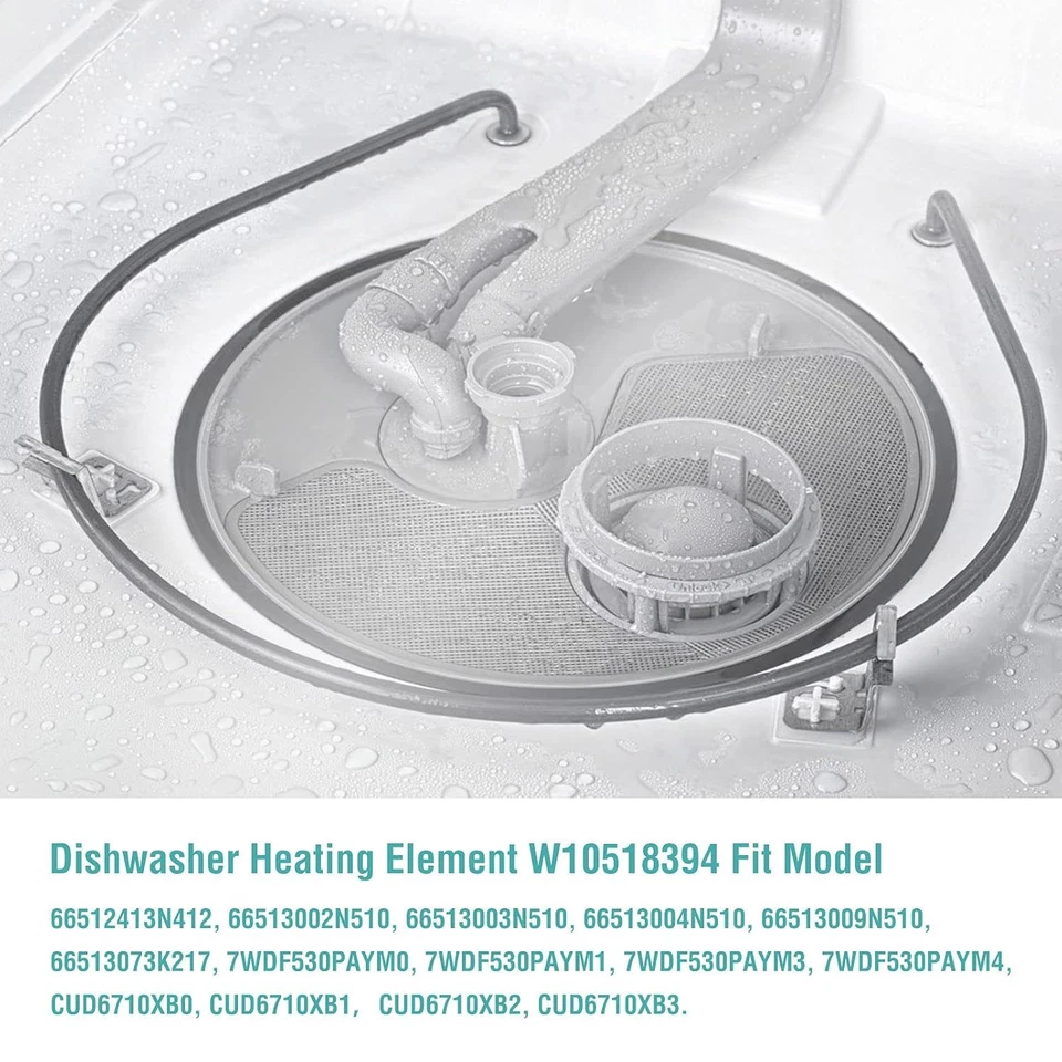 洗碗机加热元件适用于惠而浦西尔斯 W10518394 WDF520PADM7 PS8260087 — 第 4/4 张图片