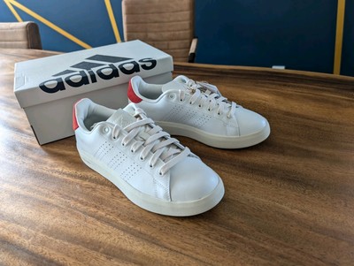 Adidas Sneaker Turnschuhe Leder Weiß Rot Flach