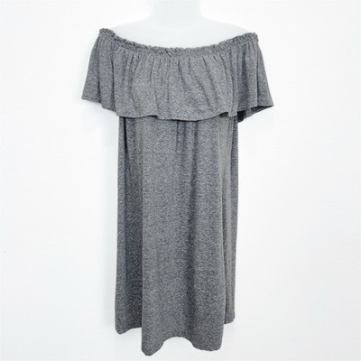 Current Elliott Dress Womens XS* Gray Off Shoulder Beachy Resort Summer Neutral