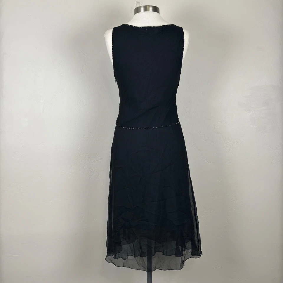 Vestido Vintage Mujer M Y2K Caprimigoth Hada Años 90 Cuentas Gasa Cuello en V Negro Foto 4 de 4