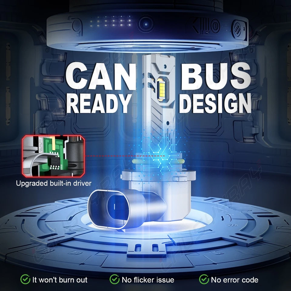 9005 9006 Kit de bombillas de faros LED para Honda Civic 2004-2013 haz alto y bajo Foto 4 de 4