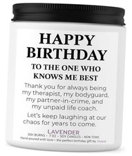 Birthday Gifts for Women   Funny 7oz Lavender Candle, Best Friend White