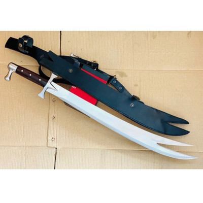 Custom Handmade Carbon Steel Blade Zulfiqar Scimitar Sword | Hunting | 30 inches