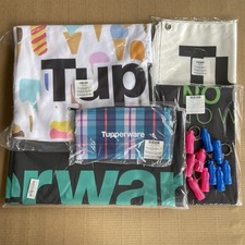 Lote de mantel, pancarta, bolsa, manta, delantal Tupperware Consultant Award +
