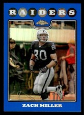 Zach Miller 2008 Topps Chrome Blue Refractors #TC105 Oakland Raiders ESE