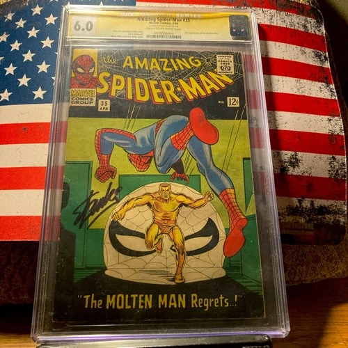 Amazing Spider-Man #35  Cgc 6.0  Signed By Stan Lee..!!!