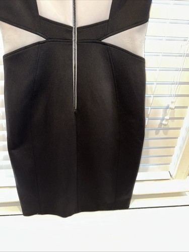 JAX WOMENS DRESS BLACK SHORT SLEEVE ZIPPER DOWN BACK FORM FITTING SIZE 10 - Picture 7 of 10