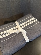 POTTERY BARN TEEN WINDWARD STRIPE REVERSIBLE DUVET COVER TWIN DARK NAVY NEW