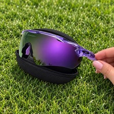 Oakley Prizm Shield Sunglasses Black Frame Purple Mirrored Lens w/ Case