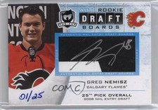 2011-12 Upper Deck The Cup Rookie Draft Boards /25 Greg Nemisz #DB-GN Auto RC