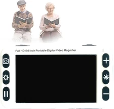 5" Digital Video Magnifier Handheld Electronic Focus Reading Low Vision Aid Whit