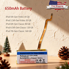 650mAh Replacement Battery iPod Classic Thin 6th 80GB 120GB 7th 160GB 5th 30GB