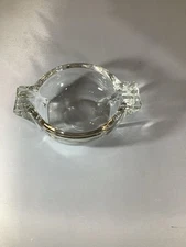 Vintage Mid-Century Clear Glass Round Art Deco Ashtray  5 1/4" x 4"