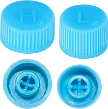 4 Pcs Blue Replacement Valve Caps for Car Air Conditioning, Leakproof R134a Ac S