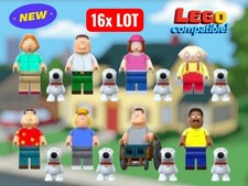 16x Figure Set Family Guy Custom Minifigures Peter Lois Quagmire Brian Meg Lego