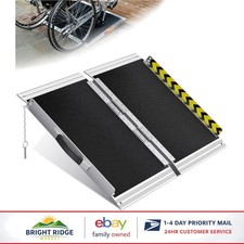 Portable 2FT Wheelchair Ramp, Non-Slip Aluminum for Home Steps and Loading
