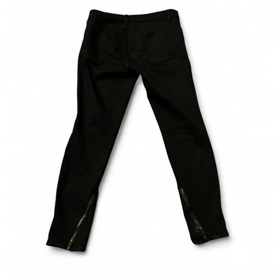 Christopher Kane J Brand CK Shadow Skinny Jeans Zipper Moto Biker Black 28