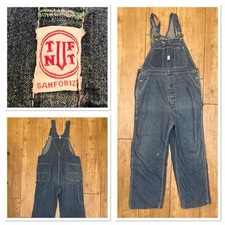 RARE VTG 1950s USA TUF NUT DUNGAREES DENIM WORKWEAR ROCKABILLY 34” (fits 32”)