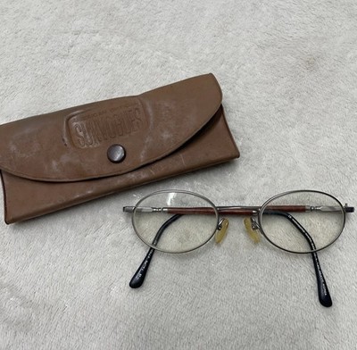 Vintage Bamboo Wood & Metal Members Mark Eyeglasses Frames Only