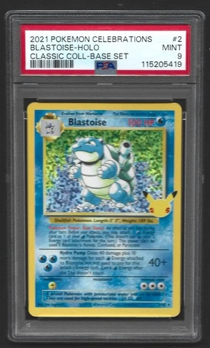 Pokemon PSA 9 MINT Celebrations Blastoise 2/102 Classic Collection Holo