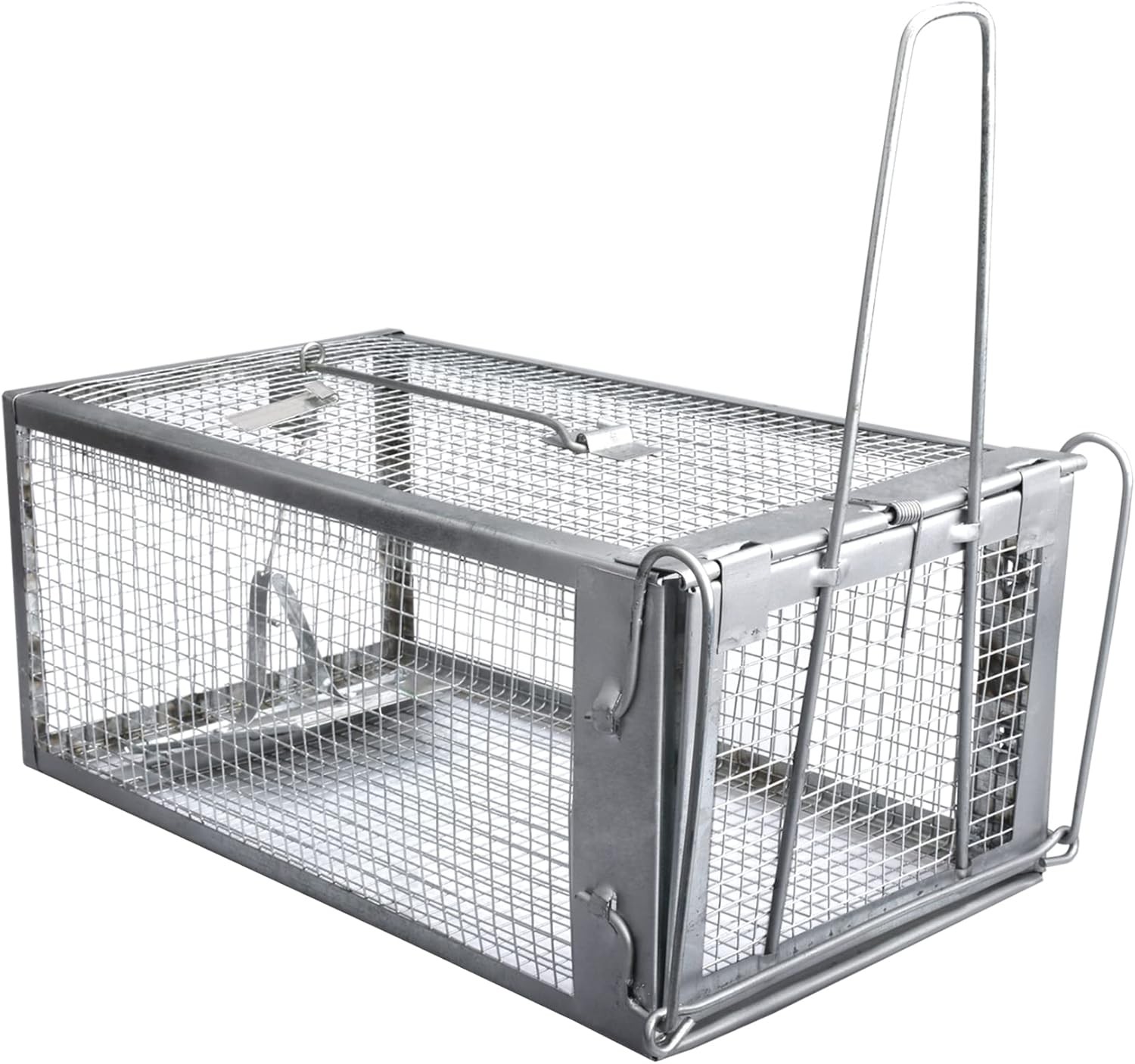 Gingbau Rat Trap Humane Live Mouse Chipmunk Cage – Medium, Silver 