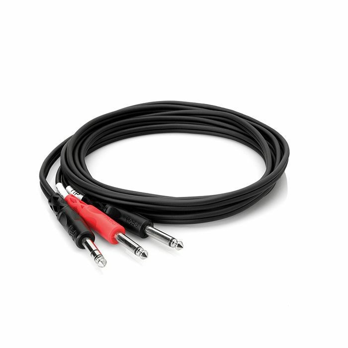 Hosa STP-202 2x 6.35mm TS Jack Plugs To 6.35mm TRS Jack Plug Insert Cable (2.0m)