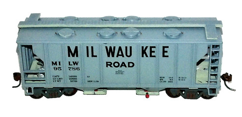 Coche tolva cubierta Roundhouse escala HO Milwaukee Road 2 bahías (95786) | Zustand: Used